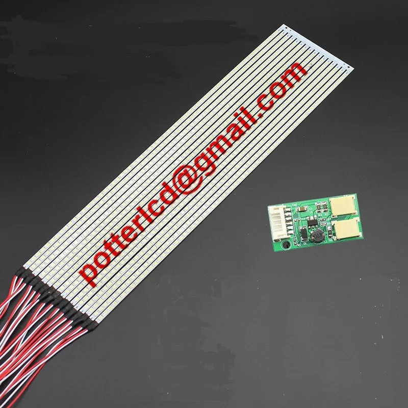 

22 inch Wide LED Strip Backlight Kits Update for CCFL LCD Panel 2 LED Strips + Driver Board Brightness Adjust