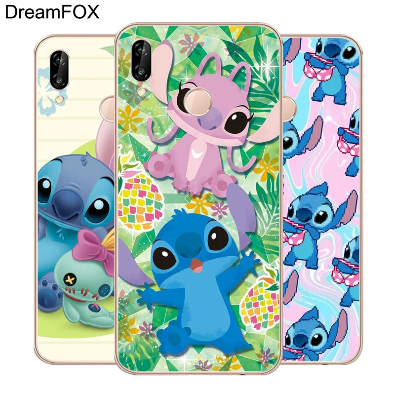 

DREAMFOX L337 Cute Cartoon Stitch Soft TPU Silicone Case Cover For Huawei Honor 6A 6C 7X 9 10 P20 Lite Pro P Smart