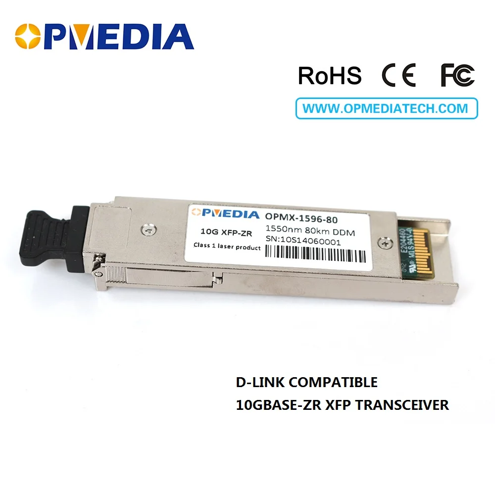 

For D-Link 10GBASE-ZR ethernet,10G 1550nm 80km XFP transceiver, DDM funcion,dual LC connector module