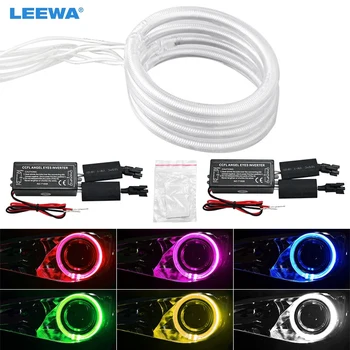 

LEEWA 4X100MM Special Car Headlight CCFL Halo Rings Angel Eyes Light for Ford Focus 08+ Bi-xenon DRL White #CA3349