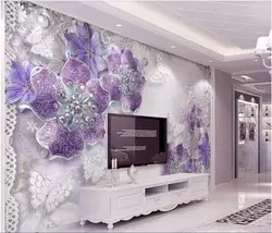 3d обои домашний декор на заказ фото европейский благородный и Великолепные фиолетовые цветы домашний декор гостиная обои для стен 3 d