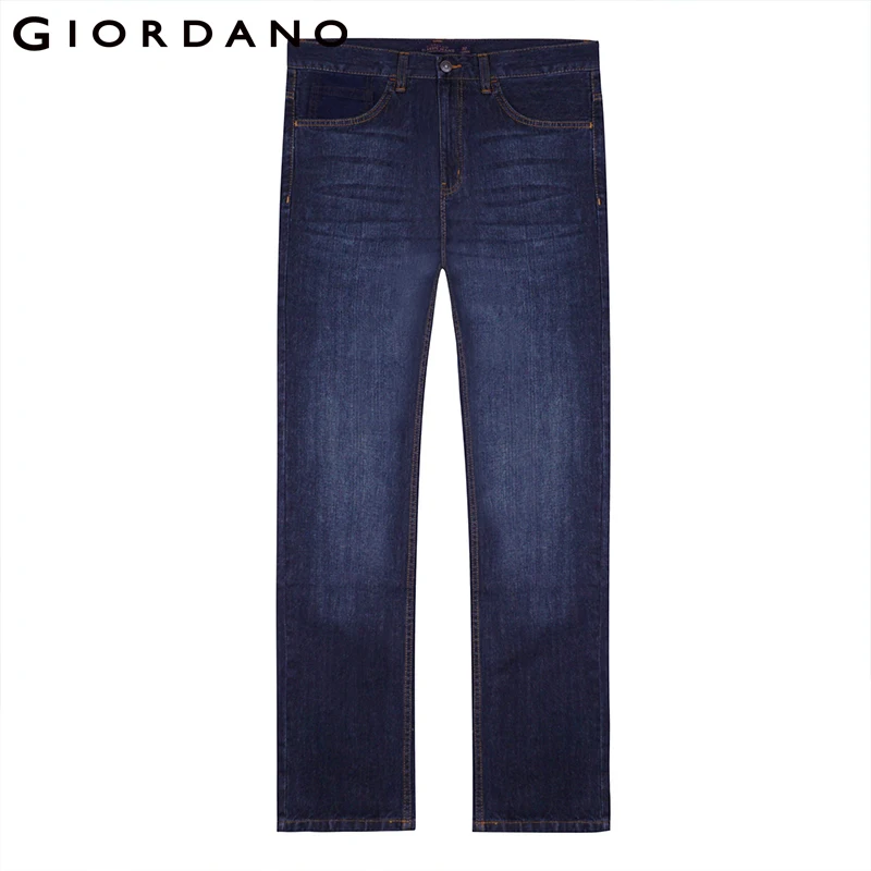 Giordano Men Classic Whiskering Jeans Fashion Casual Jeans Pants Straight Denim Jeans Masculina Male Denim Trousers Cotton