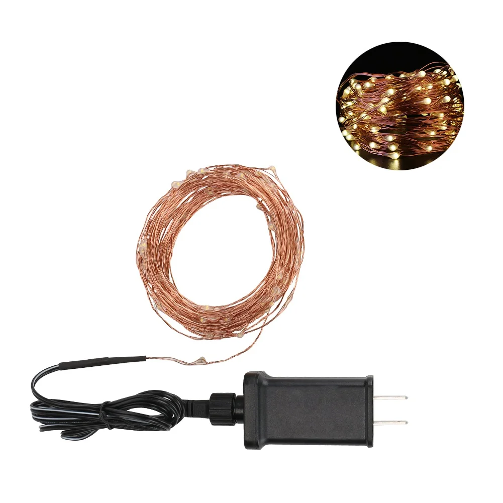 Sanyi 10M 100LED String Light Waterproof Copper Wire AC Adapter String