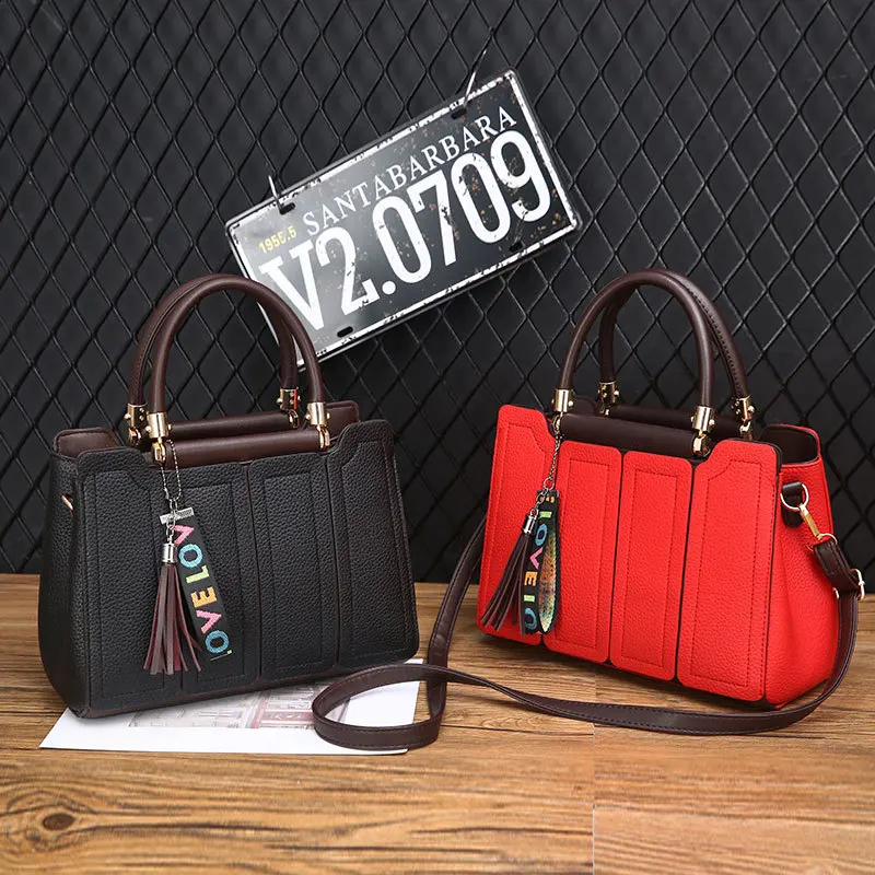 

2019 new fashion Belt decoration handbag Large capacity Solid color Crossbody Shoulder bag BBguolong 29X14X21X13cm