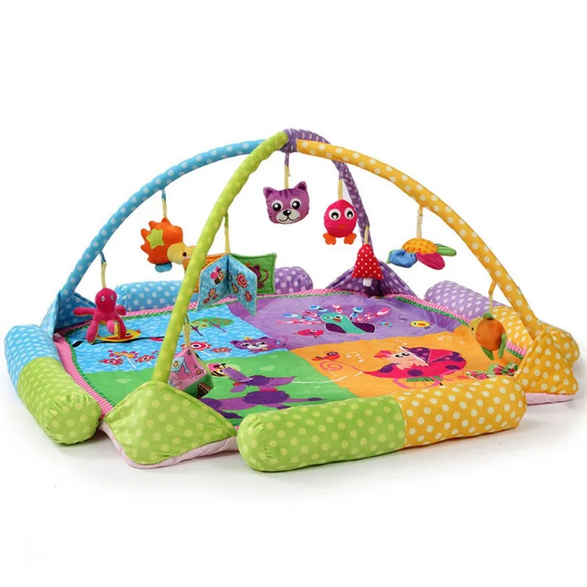 

Hot Baby Kids Educational Toy Play Activity Gym Blanket Cartoon Animals Baby Play Mat Indoor Baby Crawling Pad