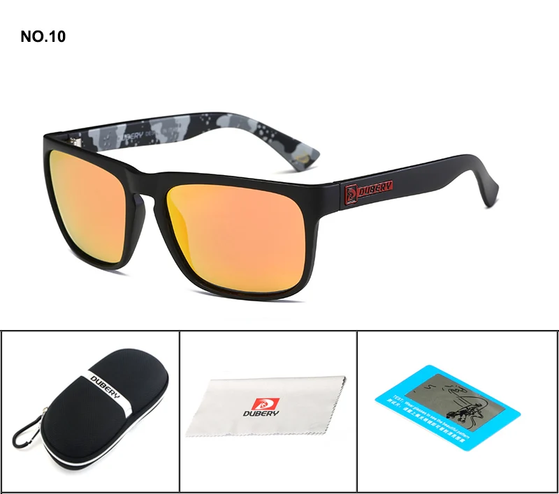 Бренд dubery, дизайнерские поляризованные солнцезащитные очки, мужские очки для вождения, Мужские Винтажные Солнцезащитные очки, Spuare, зеркальные, крутые, UV400 Oculos - Цвет линз: C10