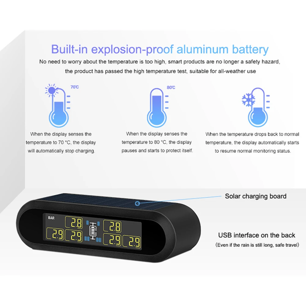 Автомобильная система контроля давления в шинах TPMS, Супер lcd, универсальная, для 6 колес, автобусный фургон с 6 датчиками с импортными чипами