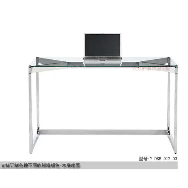 Custom Stainless Steel Glass Computer Desk Simple Desks Shanghai