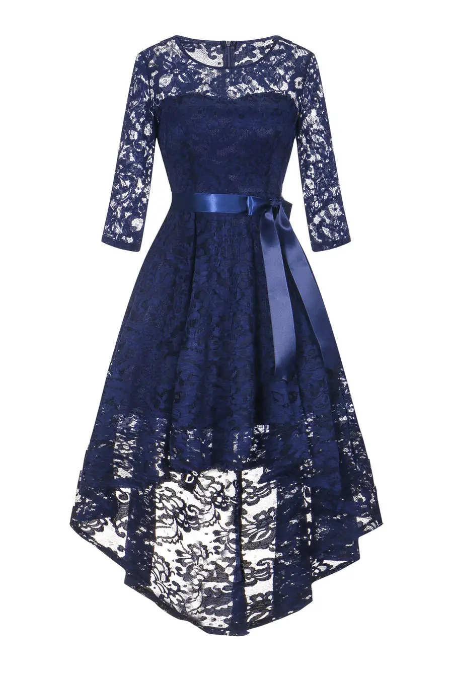 Gladiolus Hot 2018 Autumn Dress Women 34 Sleeve Sexy Lace Hollow Belt Tunic Midi Vintage Dress Evening Cocktail Party Dresses (20)
