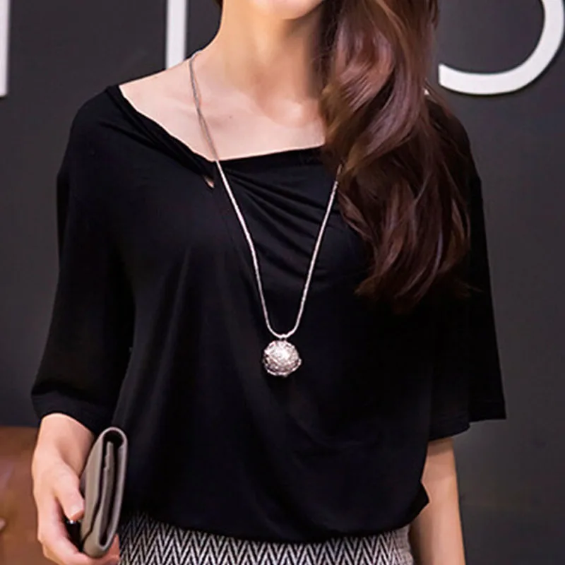 

New LNRRABC Hot Women Imitation Round Pearl Long Sweater Chain Pendant Statement Maxi Necklace Jewelry Gift Collar Collier