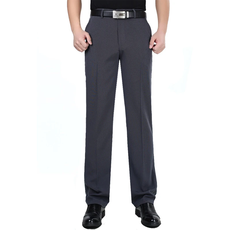 Summer Thin Men Linen Cotton Slacks Mens Trousers high Waist Loose Business Dress Pants Straight Casual Men Long Suit Pants