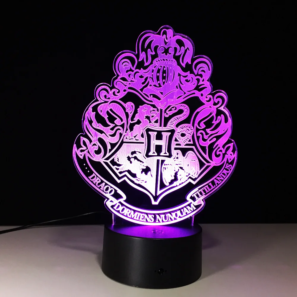 

Harry Potter 3D LED Lights 7 color changing visual illusion Harry Potter Figures Toys Children action figure toys Xmas gift