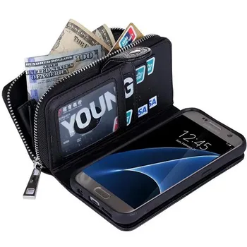 

For Samsung Galaxy Note 10 Plus Case 2 in 1 Detachable Multifunction Zipper Wallet Handbag For Galaxy S9 S8 S10 Plus Note 8 Case