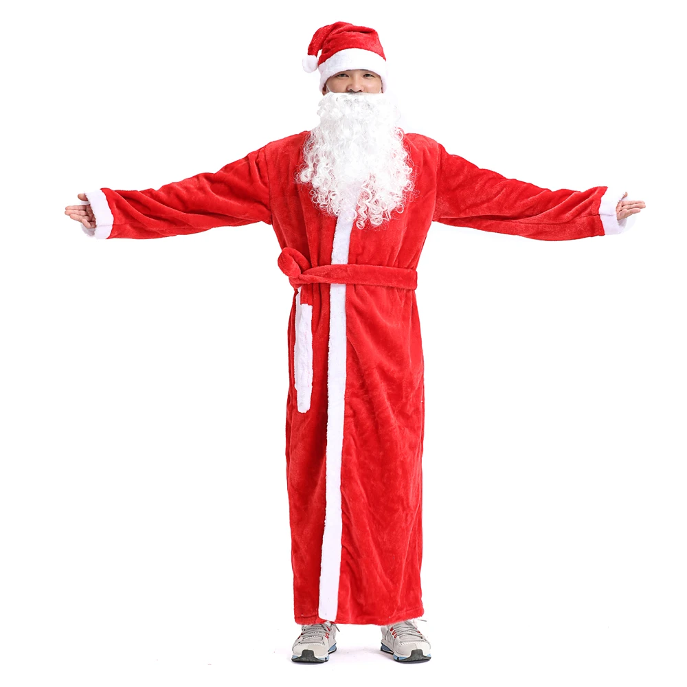 Европейские и американские рождественские костюмы Санта-Клауса; маскарадный костюм Санта-Клауса; нарядное платье; костюм высокого качества для взрослых