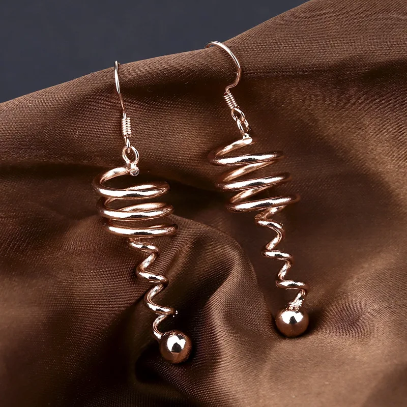 Женские Винтажные висячие серьги boucle d'oreille модные вращающиеся металлические с