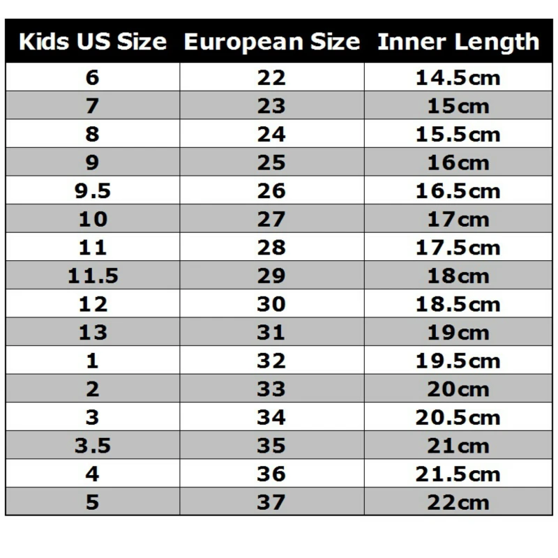 childrens size 6 shoes in european