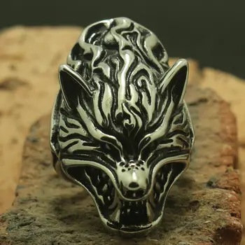 

Men Boy 316L Stainless Steel Cool Punk Gothic Cool Wolf Classic Ring