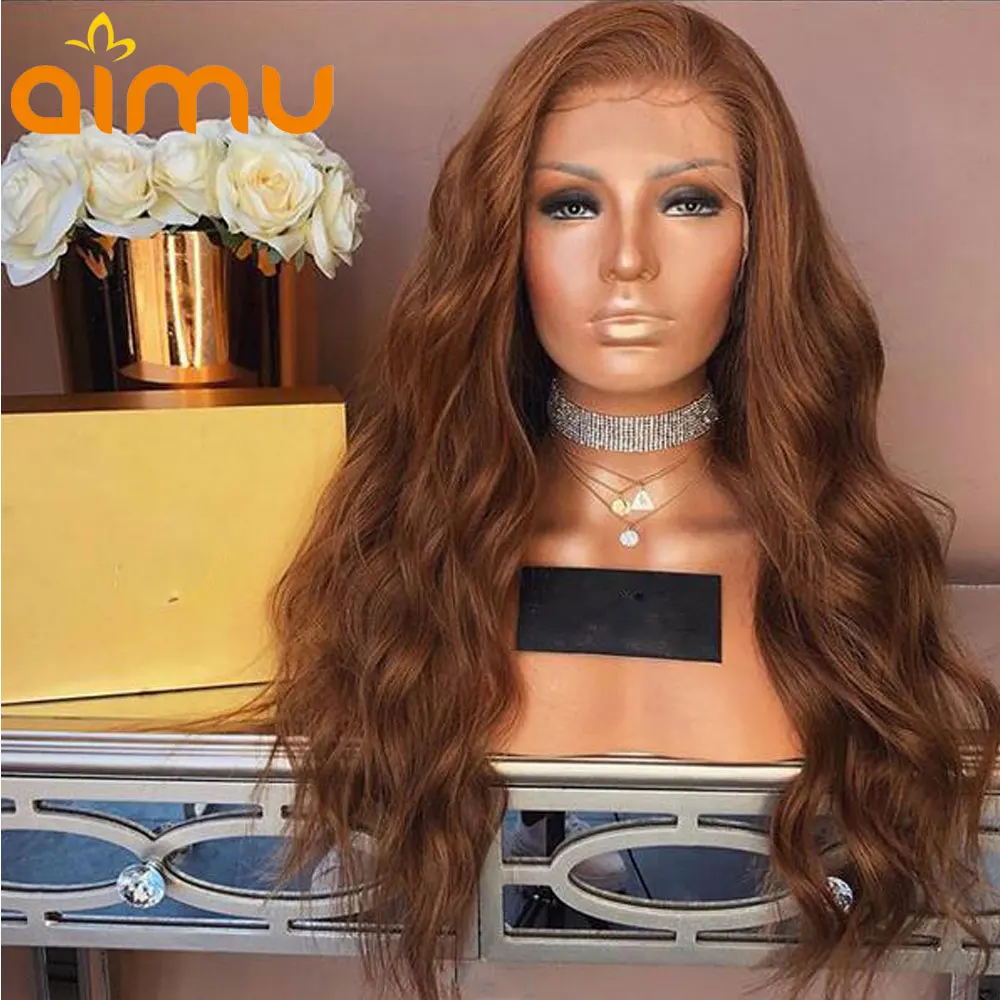 Excellent 13x6 Bleached Knots 250% Lace Front Human Hair Wigs Pre Plucked With Baby Hair Deep Part Auburn #30 Brazilian Remy Wavy Lace Wig 1