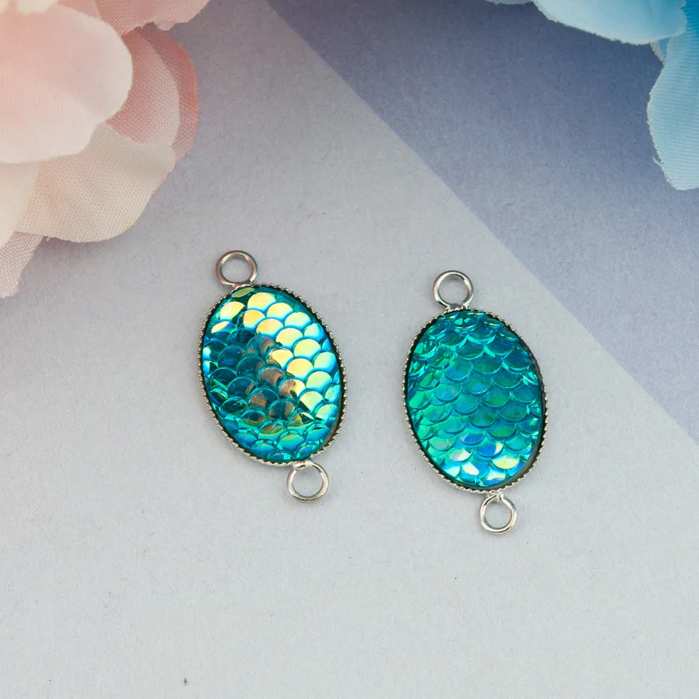 DoreenBeads медная Русалка из смолы Коннекторы в форме рыбьего дракона Овальный