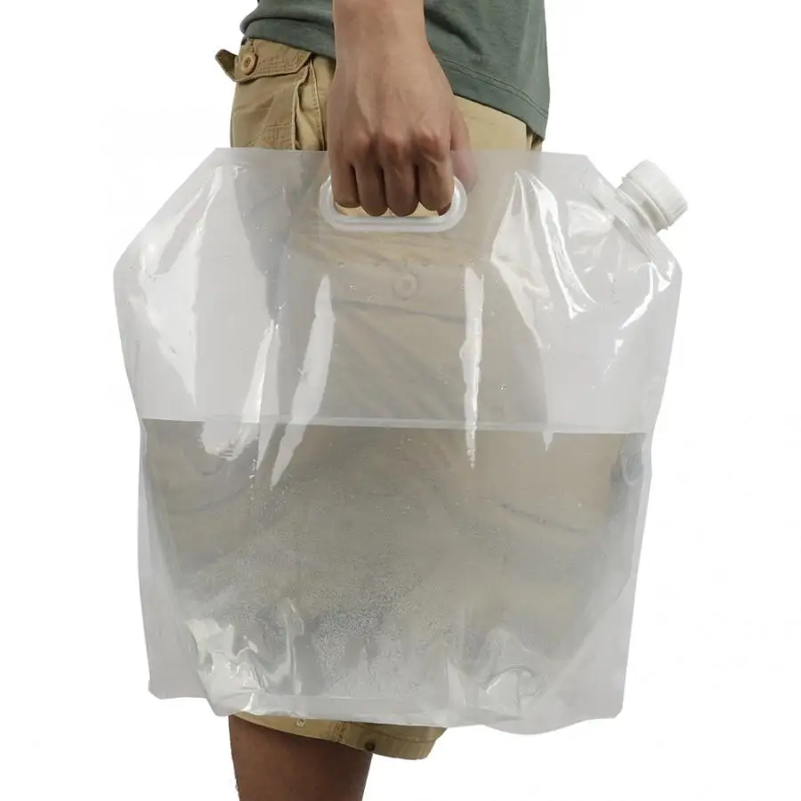 

10L Water Container Bucket Folding Collapsible Water Bag Clear Drink Water Storage Lifting Bag for Survival Outdoor Camping