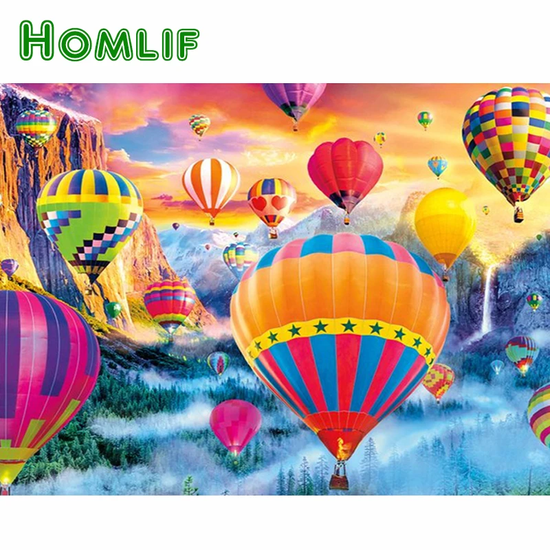 

HOMLIF full 5D diamond embroidery Hot air balloon puzzles diamond painting sale for mosaic picture of rhinestones cross-stitch