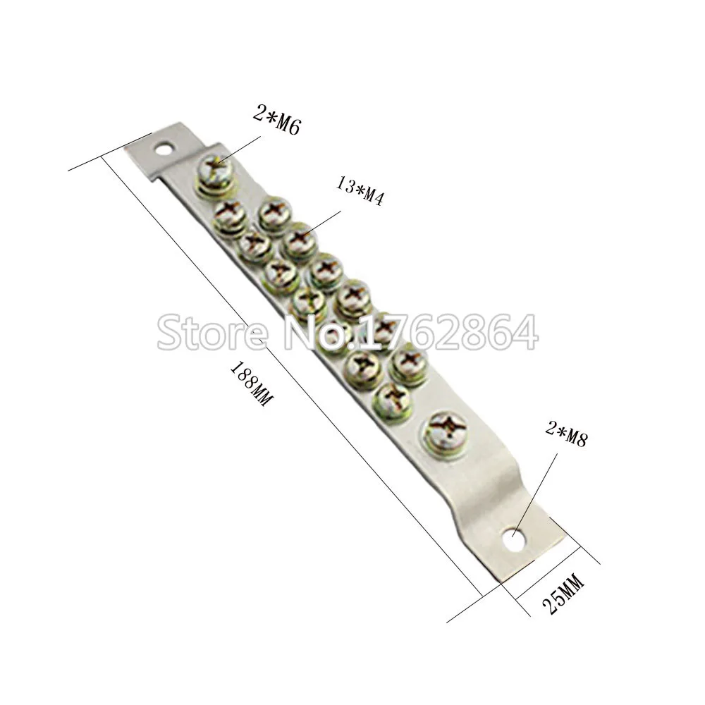 

1 pcs double row 3*25-15 hole grounding copper platoon ground confluence ground bar