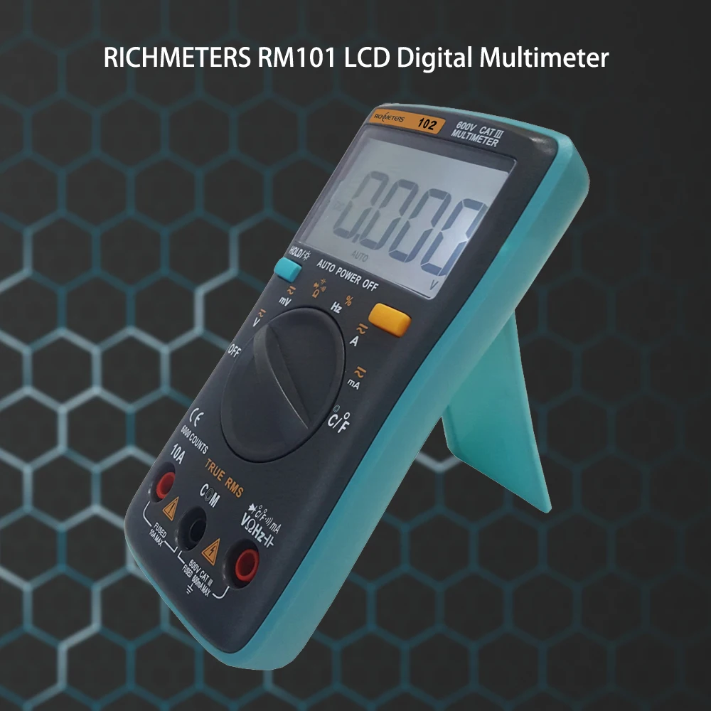 RICHMETERS RM102 Цифровой мультиметр 6000 отсчетов DC/вольтметр-Амперметр AC Ohm Сопротивление CapacitanceTemperature метр