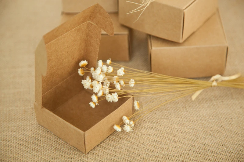 1000 шт. коробка из крафт бумаги для украшений|gift boxes for jewellery|jewelry display boxpackaging gift box |