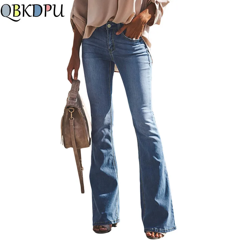 Fashion Women High Waist Hole Denim Pants 2019 Hole Jeans Button Loose Casual Pants Trousers Bell-bottom Summer Pants Plus Size Fashion Women High Waist Hole Denim Pants 2019 Hole Jeans Button Loose Casual Pants Trousers Bell-bottom Summer Pants Plus Size