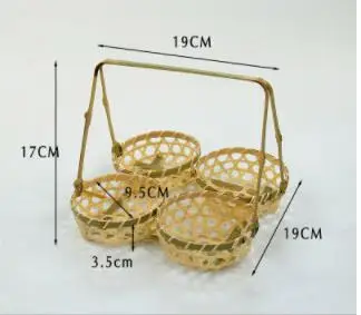 Бамбуковые пластины ручной работы бамбуковые плетеные корзины для продуктов круговой получить чехол чашки-тарелки поднос сушки Совок клетка Органайзер - Цвет: 21