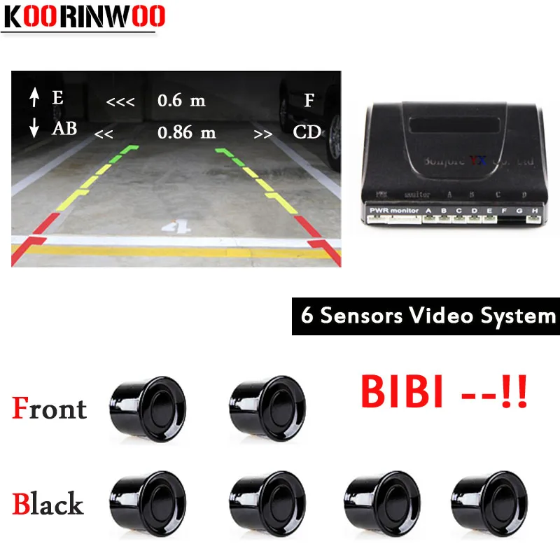 Koorinwoo Rca видео двухъядерный процессор Датчик парковки автомобиля 6 реверсивных