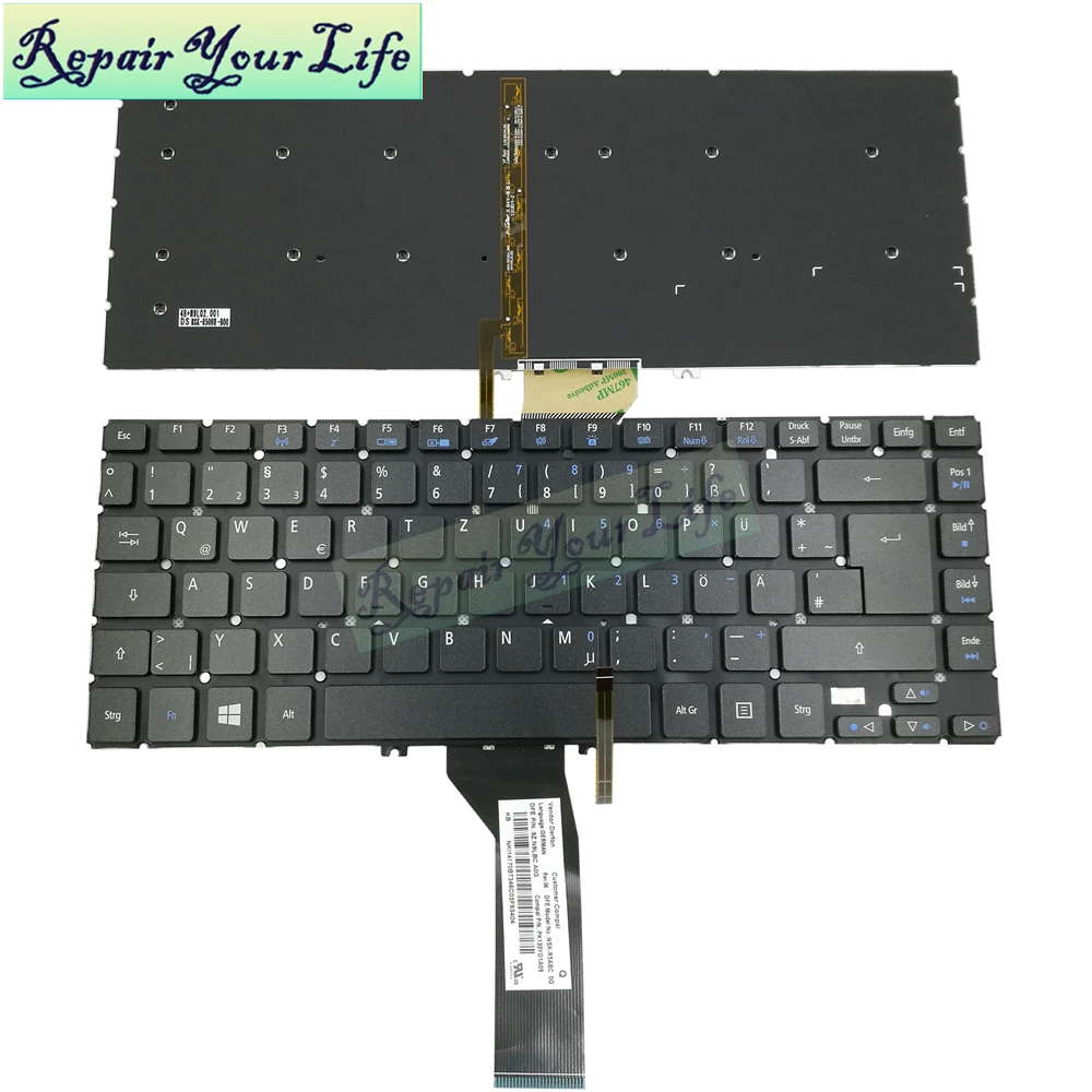 

Repair You Life Laptop Keyboard for Acer for Aspire R7 R7-571 R7-572 R7-571-6411 R7-572-6448 GR keyboard Germany Standard
