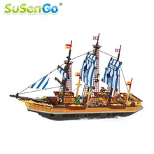 SuSenGo модель пирата игрушечный пиратский корабль 857 шт. строительный блок Большие лодки фигурки дети подарок для детей