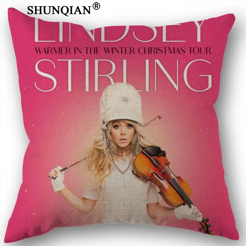 Заказная наволочка из парусины с принтом Lindsey Stirling 45x45 см с одной стороны Свадебная декоративная наволочка льняное белье Наволочка - Цвет: 15