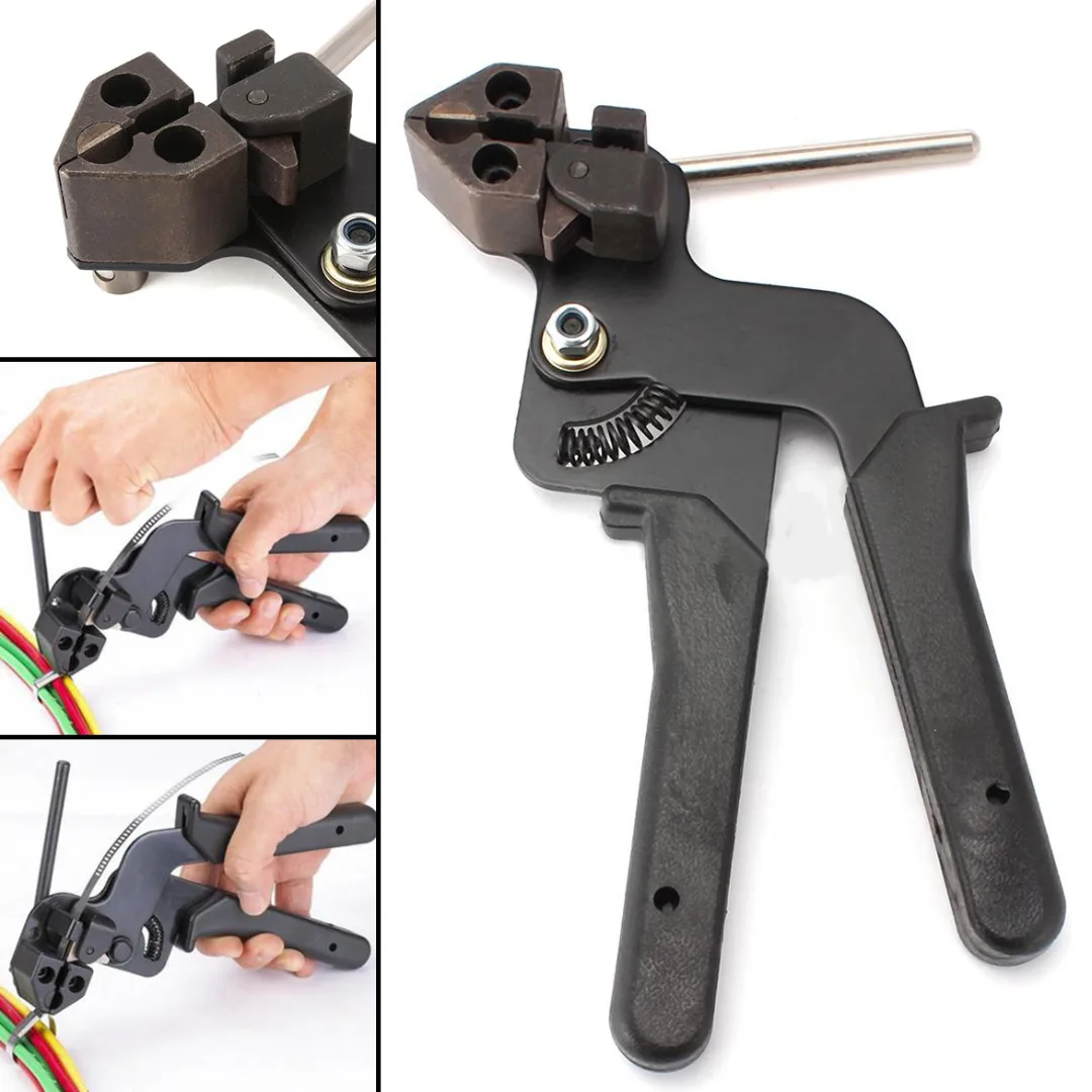 

1pc Heavy Duty Cable Tie Tool Carbon Steel Cable Fasten Pliers Crimper Tensioner Cutter For Hand Tool