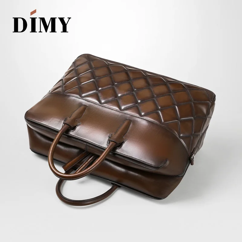 Мужской портфель DIMY Hand Patina из натуральной кожи на молнии|Портфели| |