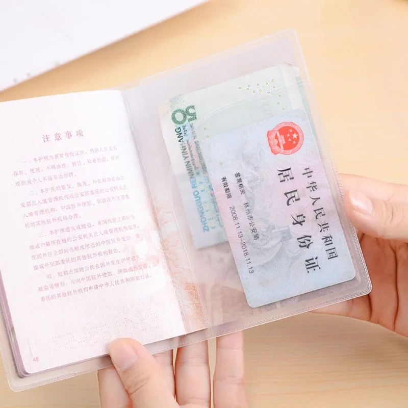 Waterproof PVC Transparent Passport Cover Case Women Travel ID Card Holders Business Credit Card Holder