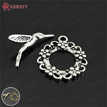 

(26975)10 Sets Antique Silver Zinc Alloy Hummingbird Style O Toggle Clasps Bracelets Clasps Diy Jewelry Findings Accessories