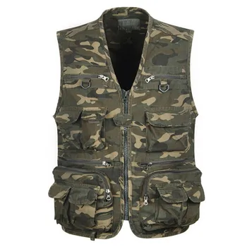 

Men's Pro Journalist Photographer Work Vest Camouflage Multi Pockets Tool Jackets