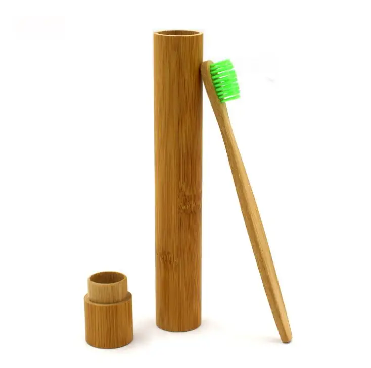 

Natural Bamboo Toothbrush Trave Case Protect Teeth Brushes Wood Storage Cover Box Toothbrushes Holder Support Print LOGO SN1536