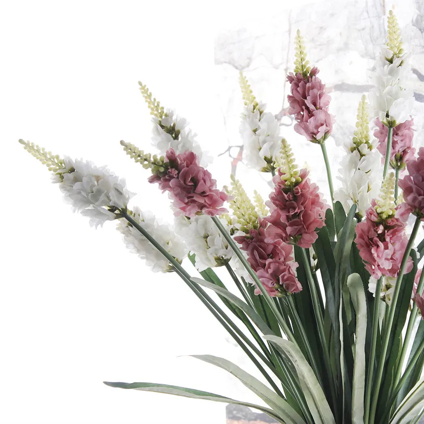 Роскошные 3 головки лаванды Длинные ветви искусственные цветы для дома Свадебные Декоративные искусственные цветы декоративные Флорес гиацинт