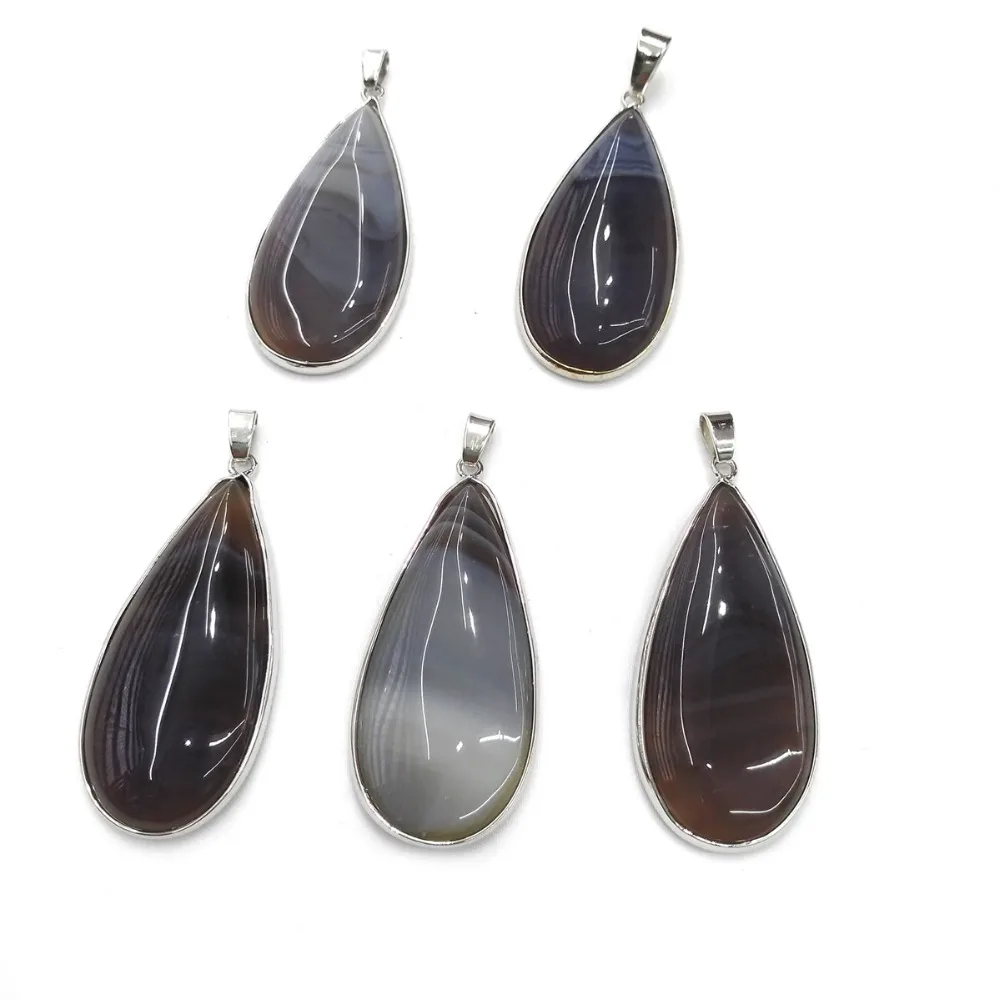 

Natural Agated Pendants for water drop shape for DIY Jewelry making Charms Findings Mixed Shape Metal size 25x55mm
