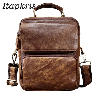

Itapkris HOT Sell Men's Genuine Leather Business Briefcase A Case For Documents&Laptop High Quality shoulder handbag For Male