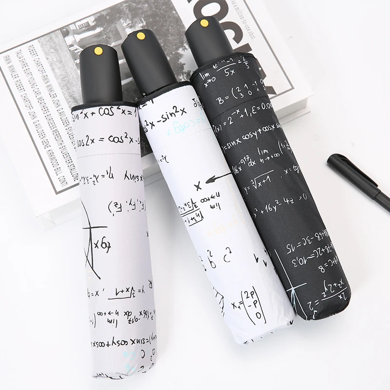 

LIBERAINY Fashion creative mathematical formula resistance to wind and rain uv, three-folding sunshade umbrella