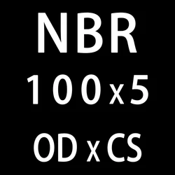 Pack of 10 Durable Nitrile Rubber Sealing O - Rings - Assorted Sizes (OD100mm)