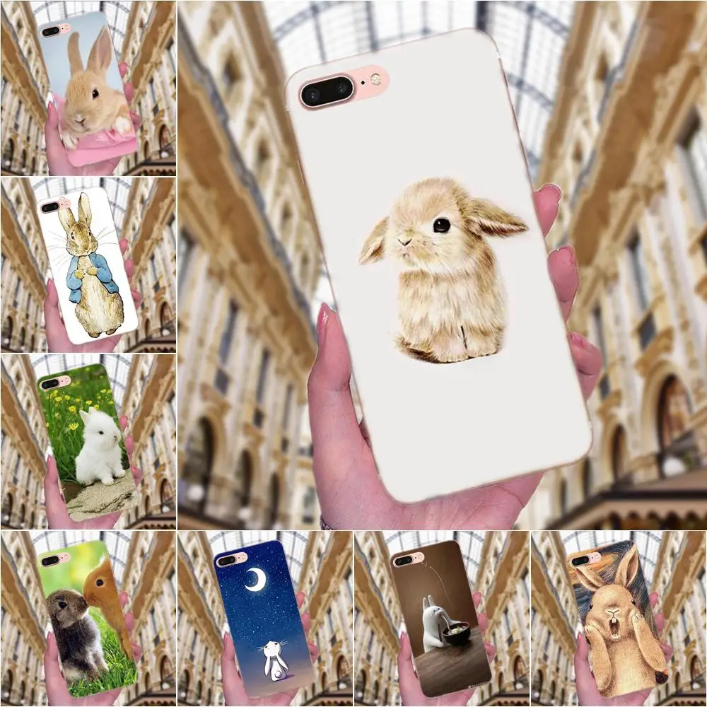 

Cute White Bunny Rabbit For Huawei P7 Honor 4C 5A 5C 5X 6 6C 6A 6X 7 7X 8 9 V8 V10 Y3II Y5II Y6II G8 Play Lite Soft TPU Patterns