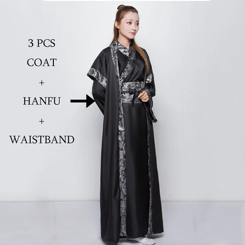 Мужской черный Hanfu Китайский национальный танец костюм Хана династии Косплей Одежда для сцены фестиваль наряд Восточное представление одежда DC1841 - Цвет: Черный