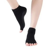 Новые носки для йоги, пилатеса, женские, пять пальцев, с открытым носком, балетные, танцевальные, до щиколотки, Нескользящие, хлопковые, гимнастический спортивный фитнес-носки