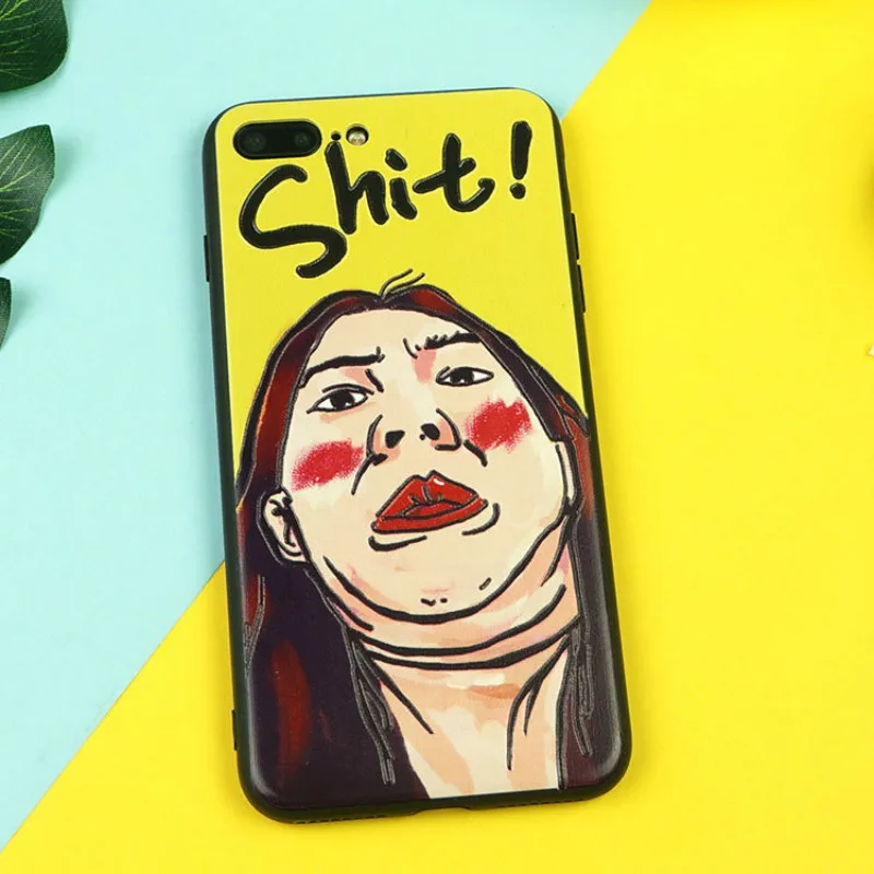

Applicable iphone7 mobile phone shell all-inclusive apple 8 hard shell embossed funny personality iphoneX protective cover 6plus