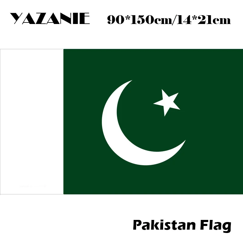 

YAZANIE 90x150cm Pakistan Flag 3x5 Feet High Quality Hanging Flying Flag Super Poly Football Flag Indoor Outdoor Polyester Flag